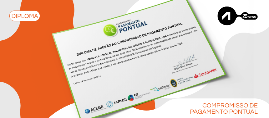 Ambidata® Group distinguida com Selo "Compromisso de Pagamento Pontual"